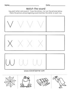 PreK Letter V Phonics Worksheets for Homeschool Preschoolers
