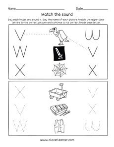 Free Letter W Sound Activity Worksheet For Preschool Children