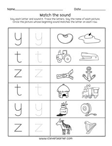 PreK Letter Z Phonics Worksheets for Homeschool Preschoolers