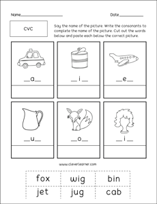 CVC Words Practice For Kindergarten