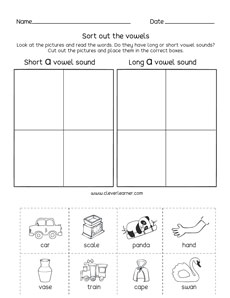 first grade vowel sorting activity worksheets