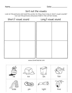 first grade vowel sorting activity worksheets