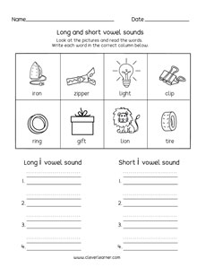 first grade vowel sorting activity worksheets