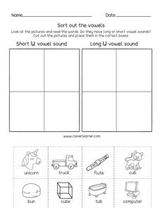 first grade vowel sorting activity worksheets