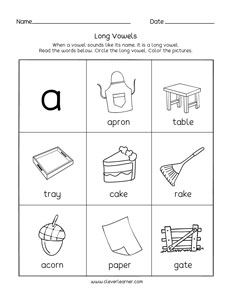 Long Vowel Games for First Grade and Kindergarten