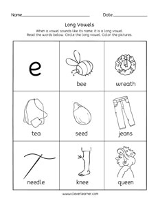 Activities for Teaching Long Vowel Sounds