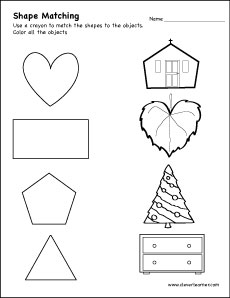 Free Rectangle Shape Picture matching worksheets for prek children