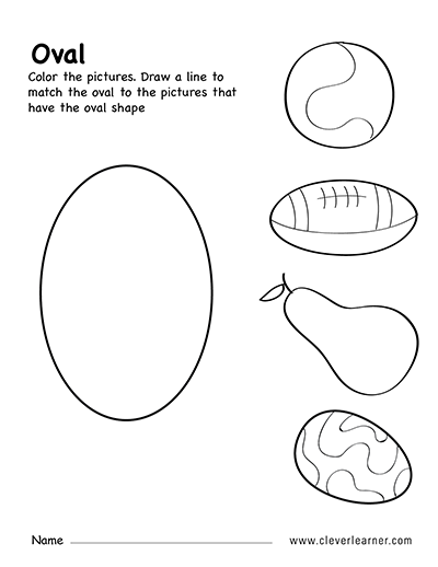 Free Oval Shape Activity Worksheets Kids