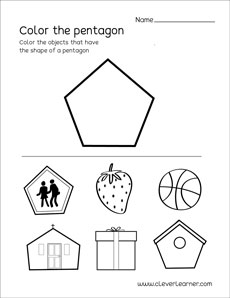 Objects with pentagon shapes for kindergarten children