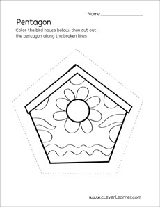 Free Pentagon shape worksheets