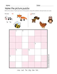 Picture puzzle printables for 5 year old kids