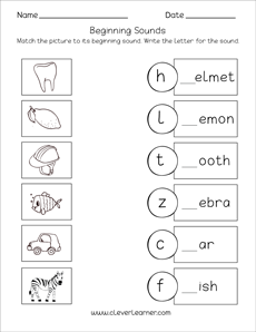 FREE BEGINNING SOUNDS ACTIVITY WORKSHEETS