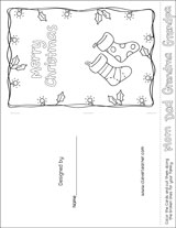 Simple Xmas Card Coloring Activity for Children