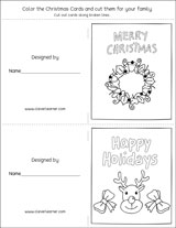 Free Christmas Card Templates for First Grade Children