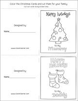 Free Christmas Card Templates for First Grade Children