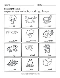 Consonant blends with r