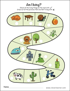 Free Living things preschool printables