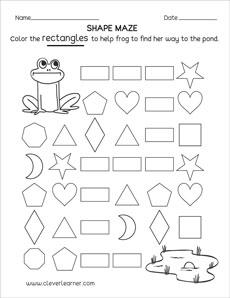 Shape Rectangle Preschool Worksheet