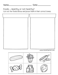 Free Healthy Foods sorting printables