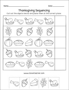 Thanksgiving same or different worksheets