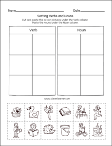 Free VERBS sheets for kids