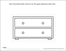Rectangle shape drawing and coloring for preschool children