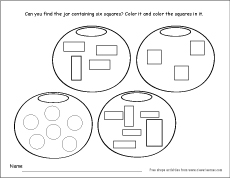 Count the Rectangle preK activity printables for kids