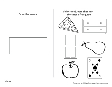 Objects with Rectangle shapes for kindergarten children
