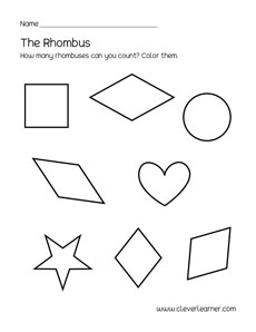 Rhombus Shape identification activities for Preschool children