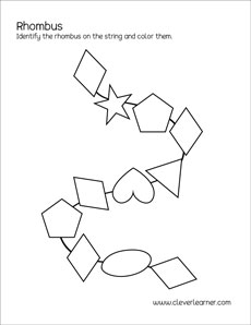Printable Rhombus Shape Printables for Kindergarten Kids