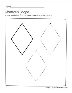 Free Rhombus Shape Worksheets for Homeschool Children