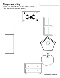 Free Rectangle shape worksheets