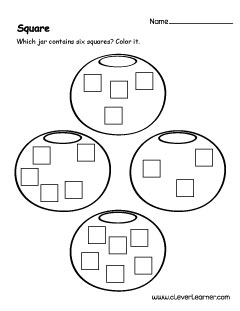 Count the Squares preK activity printables for kids