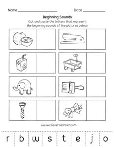 PreK Beginning Sounds Practice Worksheets