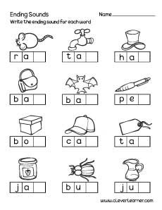 Ending Consonant Sounds Worksheets and Activities