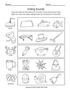 Phonics - Ending Letter Sounds for Children