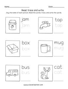 Free, Printable Three Letter Words Activity Sheets For Children In Kindergarten And First Grade
