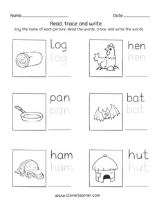 Easy and Free Three Letter Word Activity Worksheets For Children