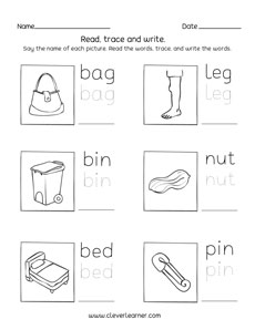 Free 3 Three Letter Activity Worksheets For P-reK and Preschool Children