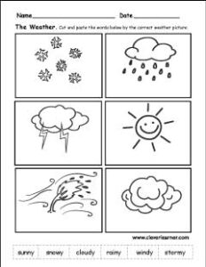 The weather worksheets for preschools – CleverLearner Preschool Resources