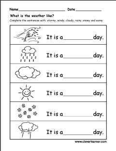 The weather activities for Homeschool Preschool