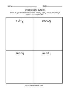 Draw The Weather Free Preschool Worksheet