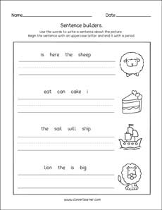 kindergarten sentence building activities