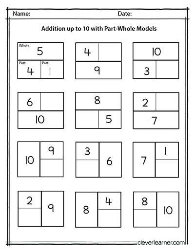 Add with Part Whole models 2nd grade