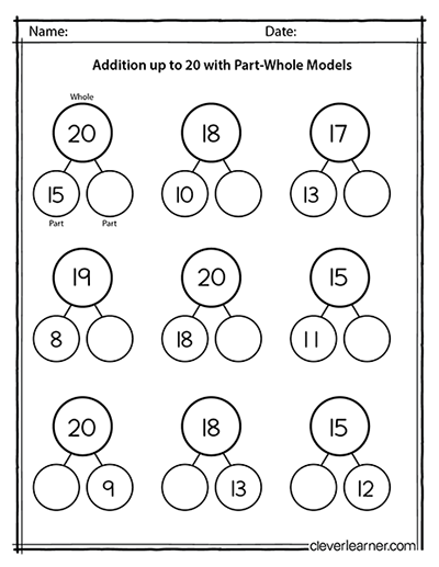 2nd grade part part whole addition up to 100