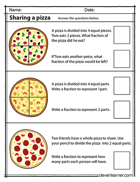 Fun Pizza Theme fractions for homeschool kids