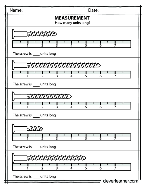 How many units long is the screw? Fun, hands-on and no-prep measurement activity for 2nd grade